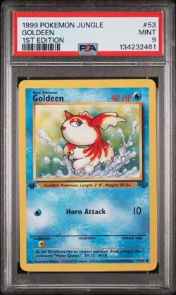 POKEMON CARD 1999 PSA 9 MINT JUNGLE SET 1ST EDITION #52 Goldeen - Image 1