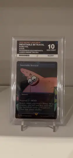 2025 Secret Lair Magic MTG - Inevitable Betrayal 1935 Rare Foil SpongeBob ACE 10 - Image 1