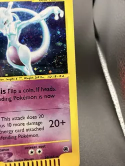 Pokemon Mewtwo Holo TCG Expedition Base Set Card 20/165 with A Nice Swirl LP/NM - Image 2