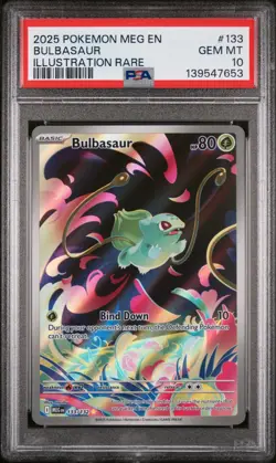2025 POKEMON MEG EN-MEGA EVOLUTION ILLUSTRATION RARE #133 BULBASAUR PSA 10 - Image 1