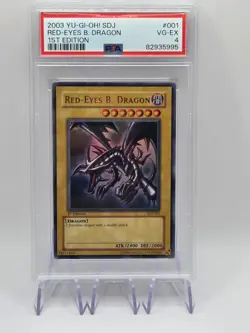 2003 Yu-Gi-Oh! 1st Edition Red-Eyes Black Dragon PSA 4 VG-EX SDJ-001 ULTRA RARE - Image 1