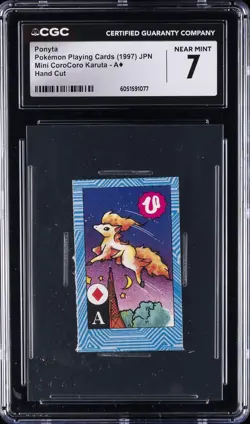 1997 POKEMON PLAYING CARDS JPN MINI COROCORO KARUTA - HAND CUT PONYTA CGC 7 - Image 1