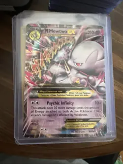 Pokemon M Mewtwo EX 64/162 Mega EX Ultra Rare Holo Breakthrough Psychic TCG Card - Image 1