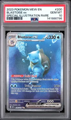 Pokemon Blastoise ex #200/165 SV151 Special Illustration Rare Holo PSA 10 Engli. - Image 1