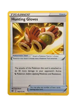 New: 2022 Pokemon TCG Hunting Gloves 142 Brilliant Stars Regular Uncommon - Image 1