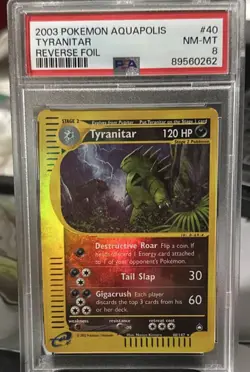 Pokemon PSA 8 Tyranitar 040/147 Aquapolis Reverse Holo Rare 2003 - Image 3
