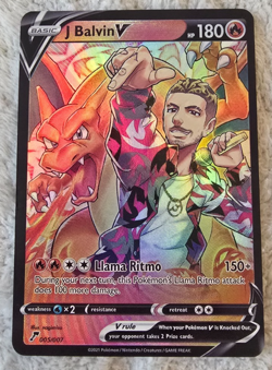 ART CARD ~ TCG Pokemon x Music Jose J Balvin V Charizard Illustration TEXTURED - Image 1