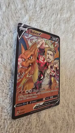 ART CARD ~ TCG Pokemon x Music Jose J Balvin V Charizard Illustration TEXTURED - Image 4
