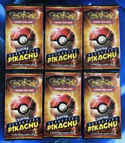 Pokemon TCG Detective Pikachu 2 Card Booster Pack Sealed Lot X6 Sun & Moon Promo - Image 1