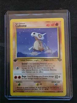 1999 Pokemon WOTC Cubone 50/64 Jungle 1st edtition - Image 1