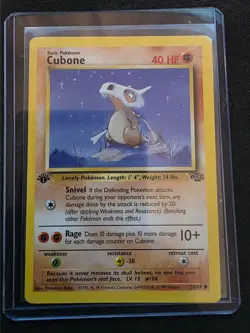 1999 Pokemon WOTC Cubone 50/64 Jungle 1st edtition - Image 3
