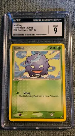Pokemon Koffing Card Non-holo /107 EX Deoxys 2005 - Image 1