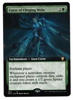 Magic the Gathering Card: Curse of Clinging Webs Extended Art #063 MIC Rare! NM - Image 1
