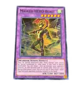 Masked HERO Blast RATE-ENSE2 Super Rare Yu-Gi-Oh Card Limited Edition VLP - Image 1