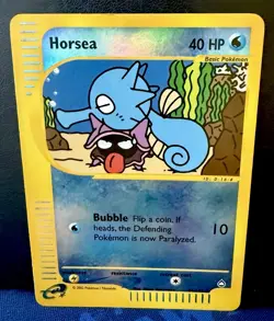 Pokemon TCG Horsea 84/147 Aquapolis Reverse Holo Rare #84 E-Reader Series LP - Image 1