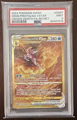 PSA 9 Pokemon Crown Zenith GG67/GG70 Gold Origin Forme Palkia VSTAR Secret - Image 1
