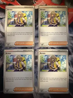 4x Playset Arven 166/198 Sv01: Scarlet & Violet Base Set POKEMON TCG Free Ship - Image 1