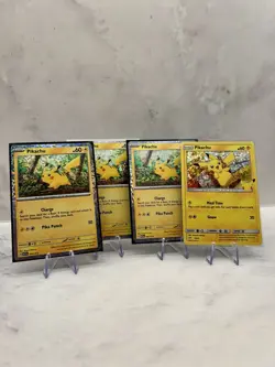 Pokemon TCG Celebrations Pikachu 25/25 25th Anniversary LP/NM + 3x Pikachu 002 - Image 1