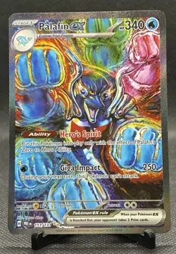 Palafin ex 151/131 SV: Prismatic Evolutions SIR Pokemon TCG Card NM - Image 1