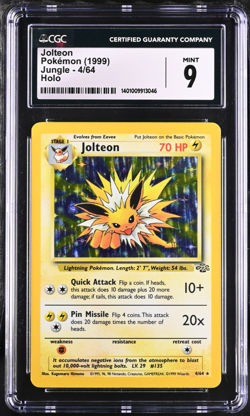 1999 Pokemon Jolteon Jungle Holo 4/64 CGC 9 - Image 1