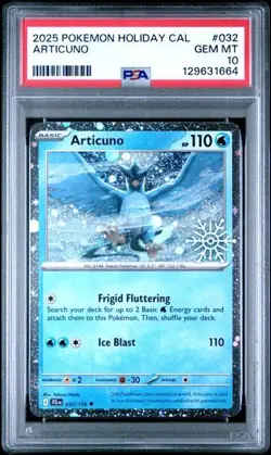 2025 POKEMON HOLIDAY CALENDAR #032/159 ARTICUNO PSA 10 - Image 1