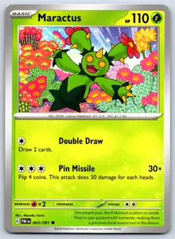 Maractus - Paldean Fates PAF EN 003/091 Pokemon TCG Card NM - Image 1