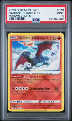 Radiant Charizard 020/159 Sword Shield Crown Zenith Pokemon PSA 9 *789 - Image 1