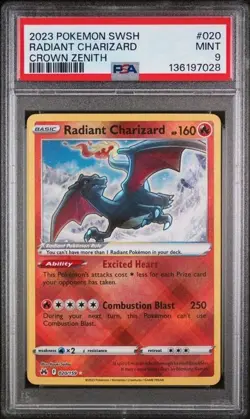 Radiant Charizard 020/159 Sword Shield Crown Zenith Pokemon PSA 9 *792 - Image 1