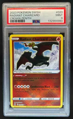 2023 Pokemon Sword & Shield Crown Zenith Radiant Charizard #020/159 PSA 9 - Image 1