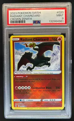 2023 Pokemon Sword & Shield Crown Zenith Radiant Charizard #020/159 PSA 9 - Image 1
