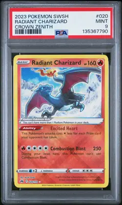 Radiant Charizard 020/159 Sword Shield Crown Zenith Pokemon PSA 9 *790 - Image 1