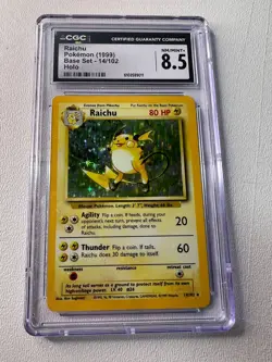 CGC 8.5 Raichu 1999 Base Set 14/102 Holo Pokemon Card - Image 1