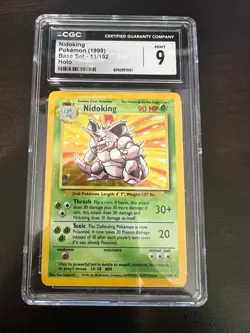 CGC 9 MINT Nidoking 1999 Base Set 11/102 Holo Pokemon Card - Image 1