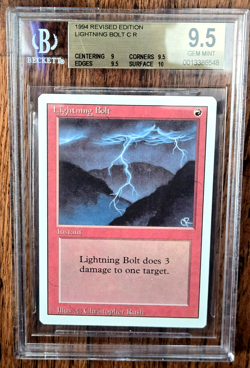 Liightning Bolt BGS 9.5 GEM MINT w/10 sub - Revised 3rd Edition MTG - Iconic - Image 1