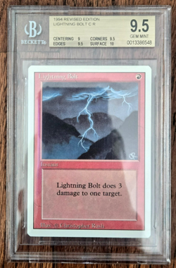 Liightning Bolt BGS 9.5 GEM MINT w/10 sub - Revised 3rd Edition MTG - Iconic - Image 2