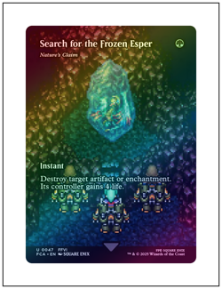 1x Search for the Frozen Esper - Nature's Charm, Foil, Final Fantasy, MTG NM - Image 1