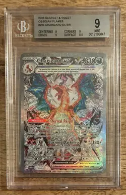 2023 Pokemon Obsidian Flames 223/197 Charizard EX SIR Special Rare BGS 9 Mint - Image 1
