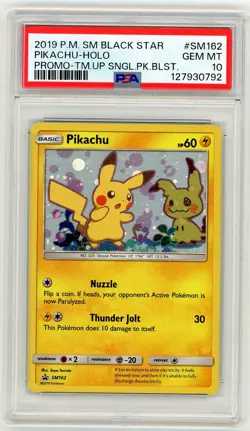 2019 Pokemon Sun & Moon Black Star Promo Pikachu Holo #SM162 PSA 10 Gem Mint - Image 1