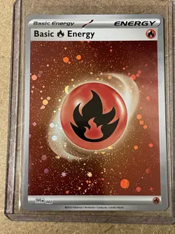 Basic Red Fire Energy Cosmic Holo Foil 002 Pokemon 151 English NM SVE - Image 1