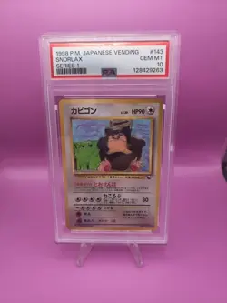 1998 Pokemon JPN Vending Series 1 #143 Snorlax PSA 10 - Image 1