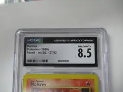 1999 Pokemon Fossil First Edition Moltres 27/62 CGC 8.5 - Image 2
