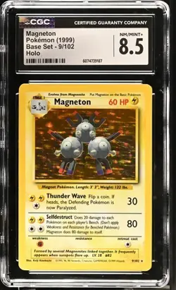 1999 Pokemon Base Set Unlimited Magneton Holo CGC 8.5 NM/MINT+ - Image 1