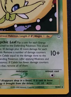 Pokemon TCG Celebi 16/64 Neo Revelation Unlimited LP WOTC - Image 4