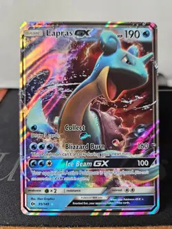 Pokemon TCG Lapras GX Sun & Moon Base Set 35/149 Holo Ultra Rare - Image 1