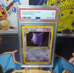 PSA 7 Gengar 5/62 Holo Fossil 1999 - Pokemon Card - Image 1