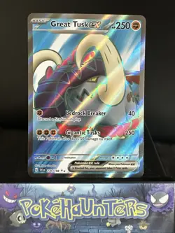 Pokemon Card Great Tusk EX 230/198 Scarlet & Violet Base Set Full Art NM - Image 1
