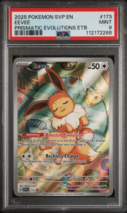 2025 POKEMON SVP EN-SV BLACK STAR PROMO #173 EEVEE PSA 9 - Image 1