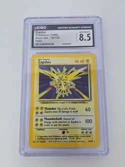 Pokemon CGC 8.5 Zapdos 1999 Base Set 16/102 - Image 1