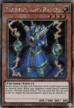 Yugioh Thunder King Rai Oh RA03-EN206 - Platinum Secret Rare - Image 1