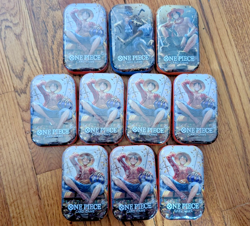 One Piece Tin Pack Set Vol. 2 Luffy, Sabo and Ace LOT OF 10 - SEALED IN HAND! - Image 1